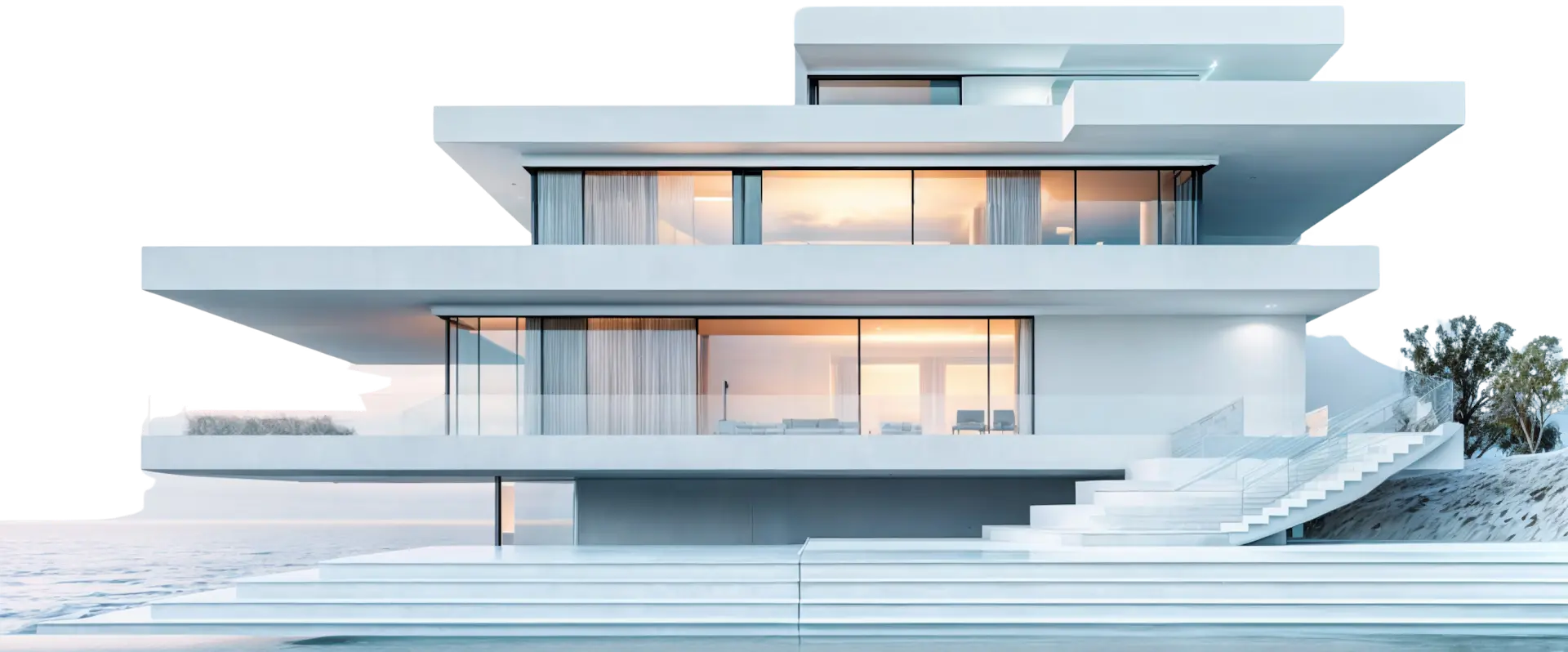 Modern luxury home exterior - day view